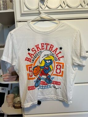Smurfette White Kids' Basketball Graphic Tee